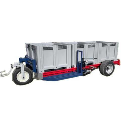 HM3 Přívěs na boxy pro 3 paletové boxy s hydraulickým vykládáním: Vyžaduje dopravník (WZ-006).