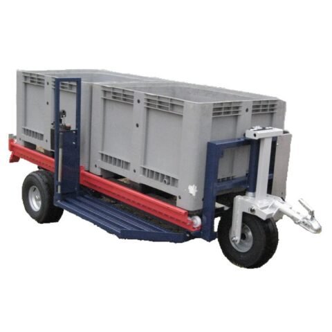 HM2 Přívěs na boxy pro 2 paletové boxy s hydraulickým vykládáním: Vyžaduje dopravník (WZ-006)..