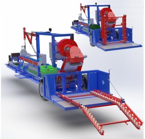 WZ-001 Válečková plošina: Pro paletové boxy o hmotnosti 500 kg (1200×1000 mm), umožňuje snadné vykládání ovoce.
